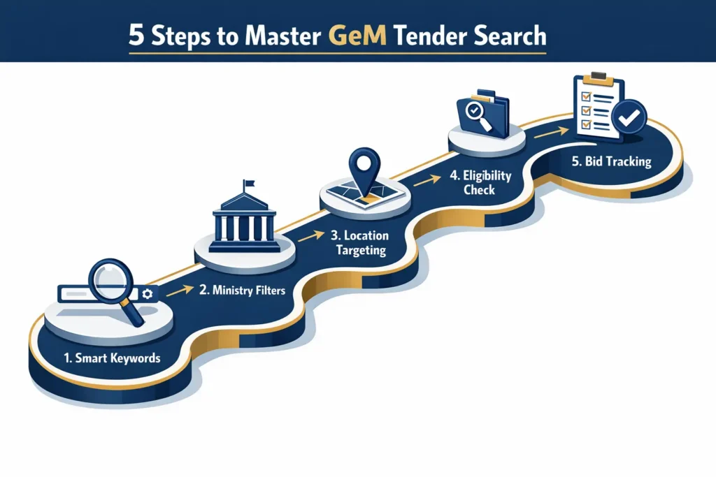 How to Search Tenders in GeM Portal A Practical Guide for MSME Business Owners 1 Steps to master gem tenders