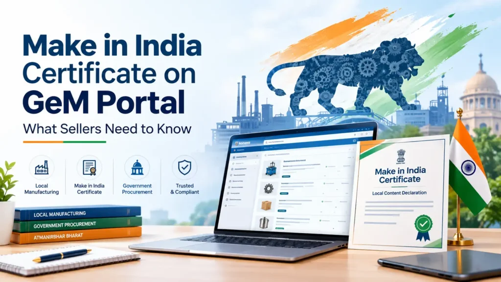 Make in India Certificate on gem Portal